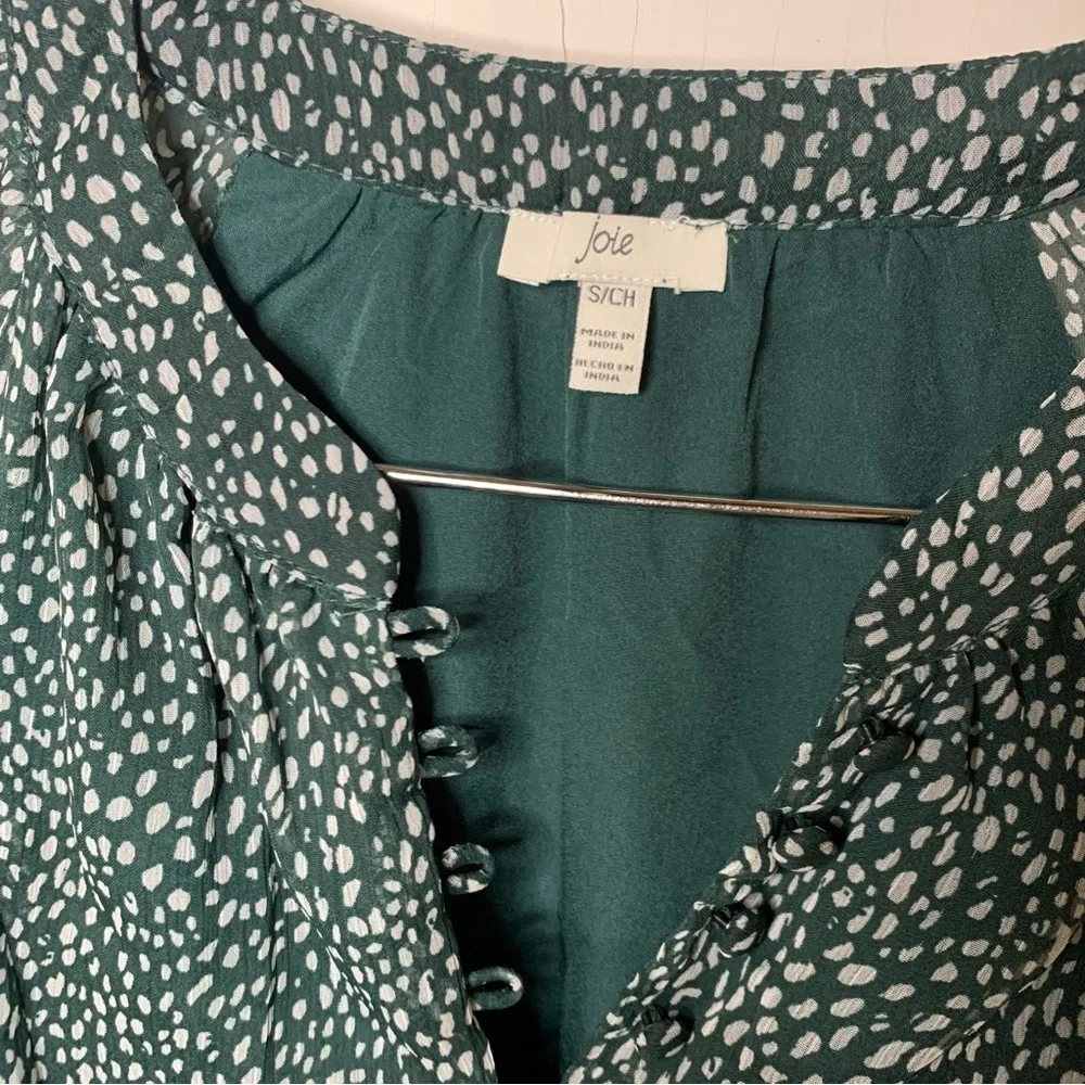 Joie Balloon Sleeve Dress in Green Arctic Animal Print​ - Picture 5 of 8